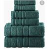 Image 1 : lotr of 6 - Talesma Green Cotton Towels set - 2 Face Cloths, 2 hand Towels 2 Bath Sheets