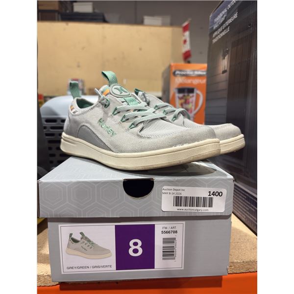 Hurley Women's Grey/Green Low Top Sneakers 8