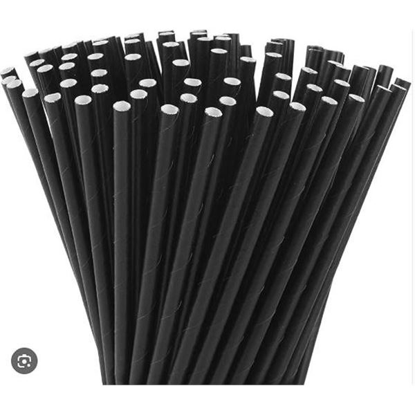 Table Accents Black Paper Straws 2x500