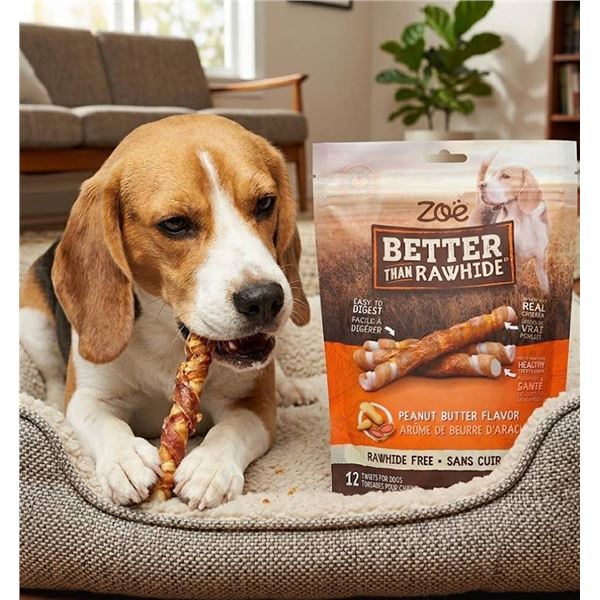 Lot of 5 Zoë Better Than Rawhide Dog Chews 12pcs Per Bag