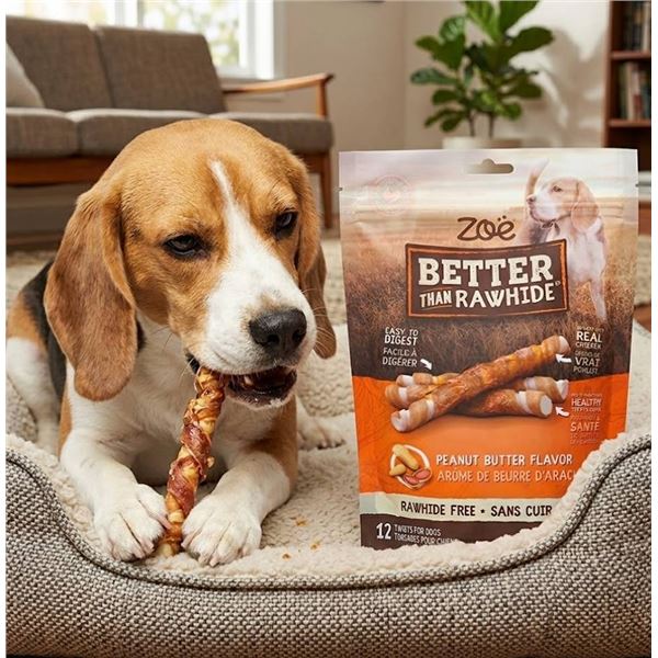 Lot of 5 Zoë Better Than Rawhide Dog Chews 12pcs Per Bag