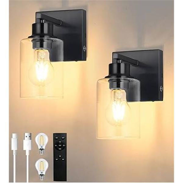 Globe Rechargeable Wall Sconces Set of 2