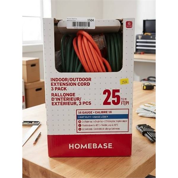 Homebase Extension Cord 3 Pack