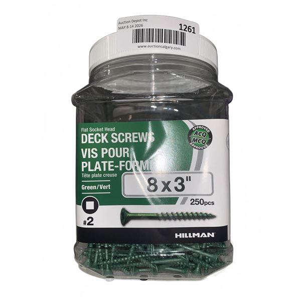 Hillman 8x3 Deck Screws, 250 Pieces