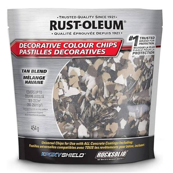 Lot of 6- Rust-Oleum Decorative Color Chips Tan Blend 454g