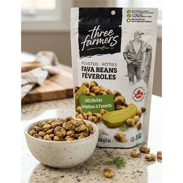 Three Farmers Roasted Fava Beans Dill Pickle