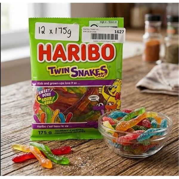 Haribo Twin Snakes Gummy Candies, 175g