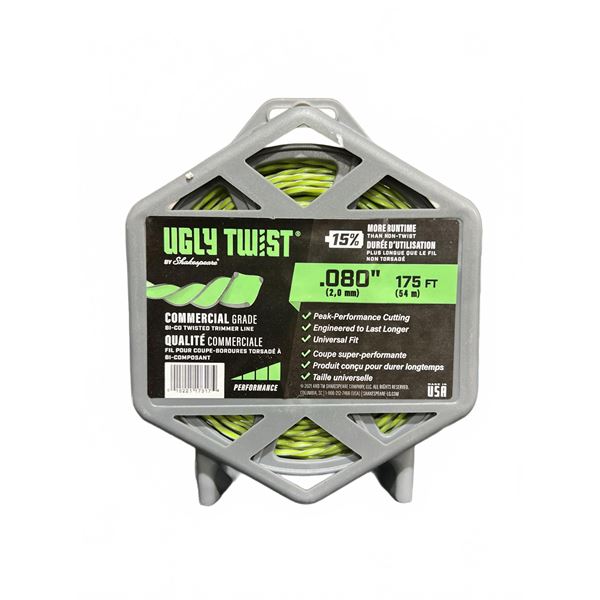 LOT OF 2 - Ugly Twist .080" Trimmer Line, 175 ft Pack