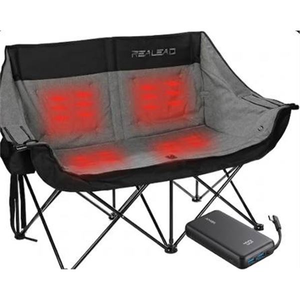 RELEAD Heated Double Camping Chair, Grey & Anker A1691 Zolo Power Bank 20W/30W