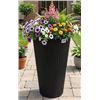 Image 1 : Black Ridged Planter, 26" Tall