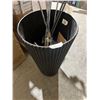 Image 2 : Black Ridged Planter, 26" Tall