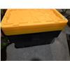 Image 3 : Lot of 6 - Black Storage Totes with yellow Lids