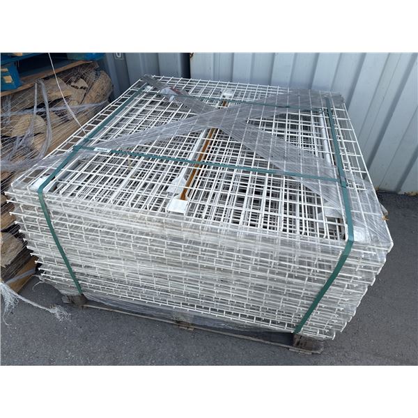 Stack of White Metal Wire Grates