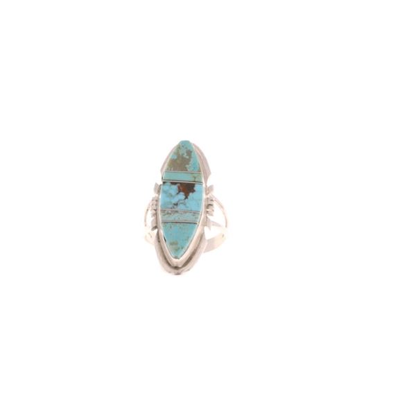 Zuni Sterling Silver Dry Creek Turquoise Ring