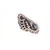 Image 7 : Navajo R. Singer Silver Turquoise Footprint Ring