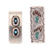 Image 1 : Navajo Silver Bear Paw & Shadowbox Money Clips