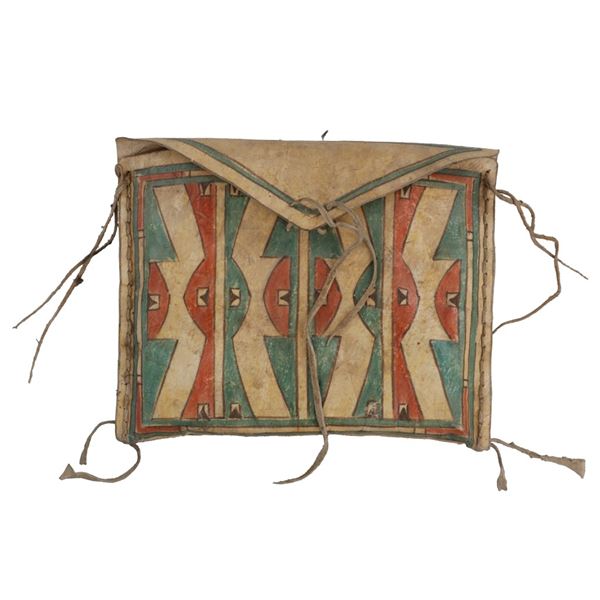 19th-C. Blackfeet Chief Little Dog Parfleche Env..