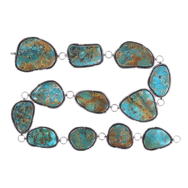 Esther Wood (Navajo, 1946) Blue Gem Turquoise Belt
