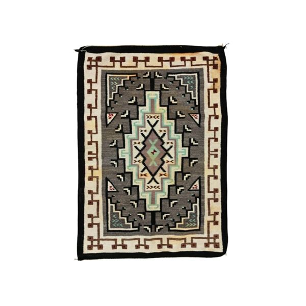 1946 Navajo Two Grey Hills Rug -Leighton Turquoise