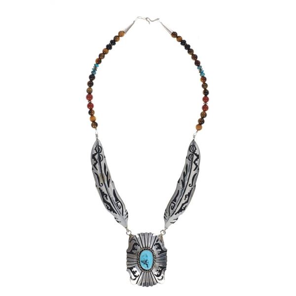 Navajo Diné Sterling Silver Multi-Stone Necklace