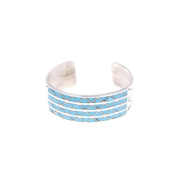 Navajo Maloney Sterling Silver Turquoise Bracelet