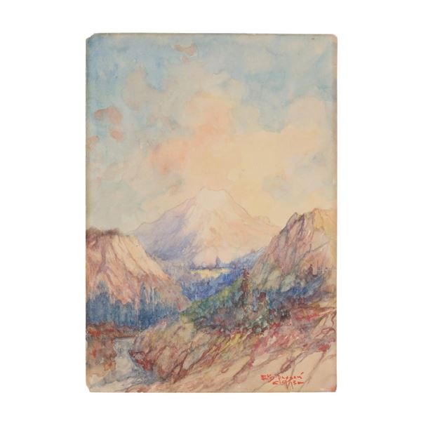 Edgar S. Paxson (1852-1919) Gouache Painting c1913