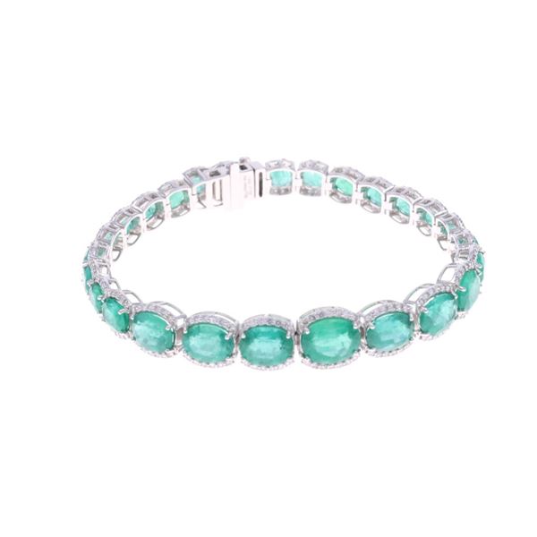 Katy Hollday Designer 17.75ct Emerald Bracelet