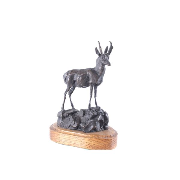 Original Signed Gary Schildt Bronze Pronghorn