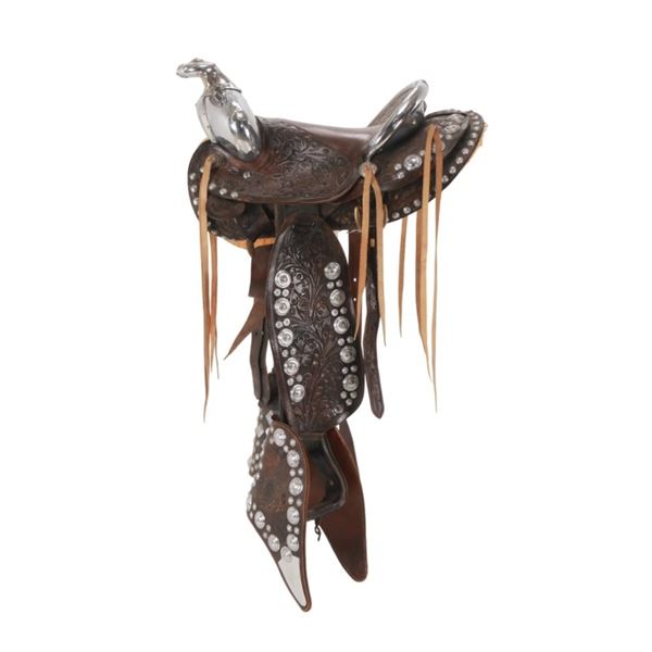 c1930 Visalia Silver Mounted Higgins Parade Saddle
