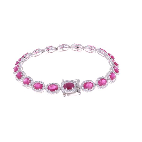 GIA Burmese Ruby VS2 Diamond Platinum Bracelet