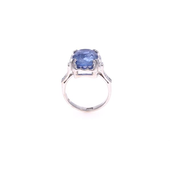 GIA Sri Lanka Sapphire VS2 Diamond 18k Gold Ring