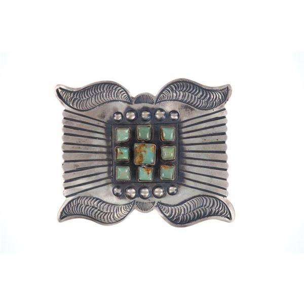 Navajo Shawn Cayatineto Kingman Turquoise Buckle