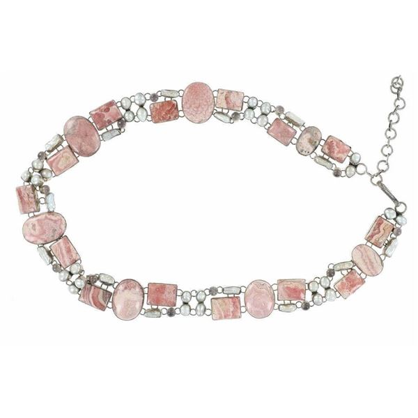 Natural Argentine Rhodochrosite Concho Belt c 1970