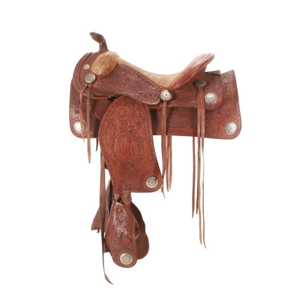F.O. Baird Custom Western Leather Saddle 1950s
