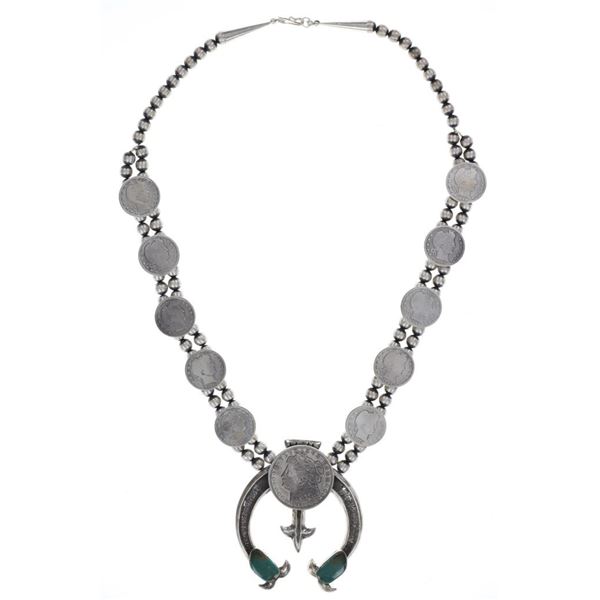 Navajo Liberty Dollar Squash Blossom Necklace