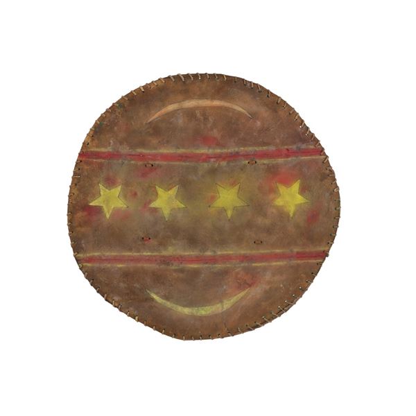 19th-C. Lakota Sioux Pictorial Painted War Shield