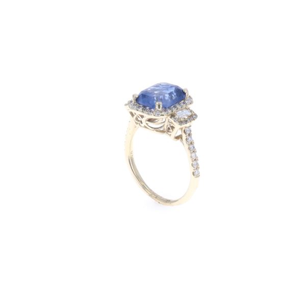 4.72ct Sapphire VS2 Diamond 14k Yellow Gold Ring