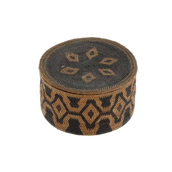Pima/ Papago Rattlesnake Lidded Basket c. 1890's