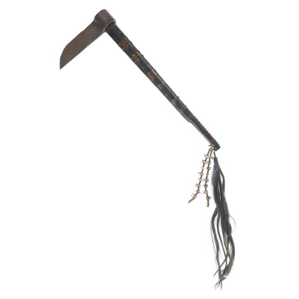19th-C. Knife Blade Tomahawk w/ Teeth Drop -Pawnee