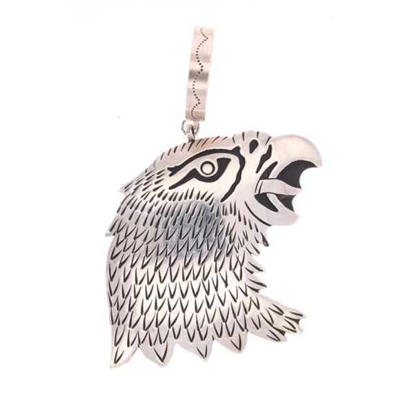 Navajo T & R Singer Sterling Silver Eagle Pendant