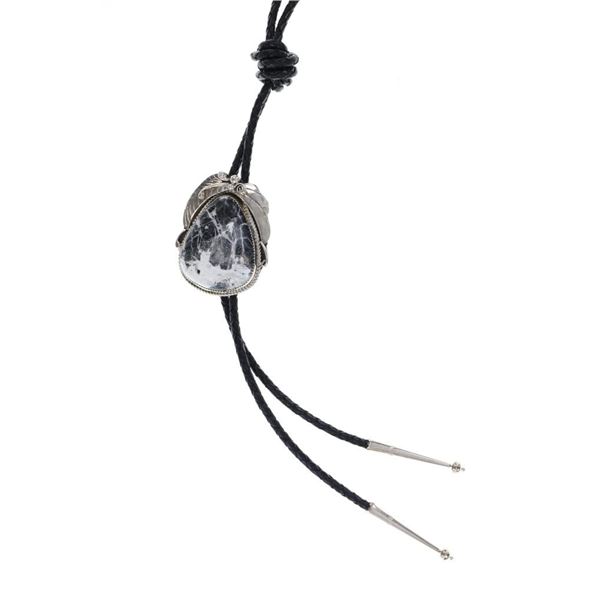 Navajo Diné Herbert Tsosie White Buffalo Bolo Tie