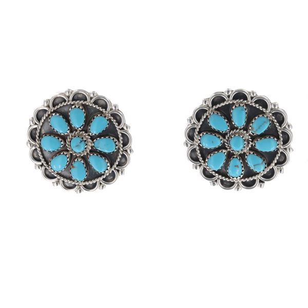 Navajo Ben Boyd Sterling Silver Turquoise Earrings