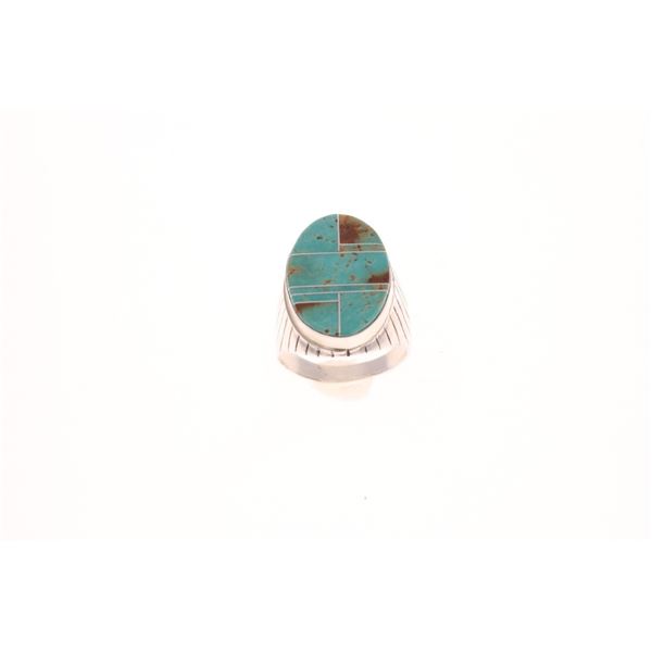 Navajo Wilbert Grey Cripple Creek Turquoise Ring