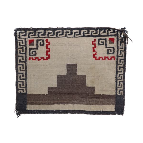 Navajo Shiprock Greek Hooked Border Saddle Blanket