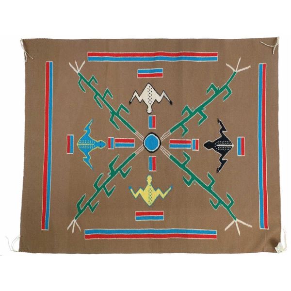 EX-Shiprock Trading Post Navajo Sand Painting Rug