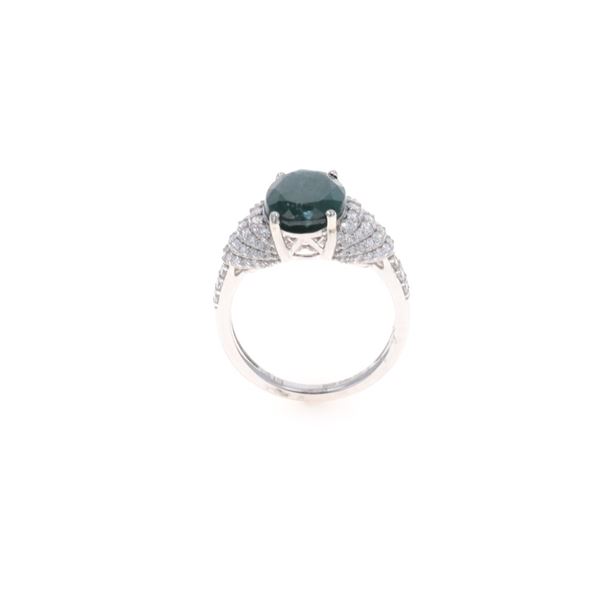 4.01ct Indicolite Tourmaline VS2 Diamond Ring