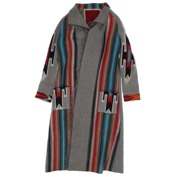 Ca. 1930's Chimayo Indian Rug Coat Hesperus, CO