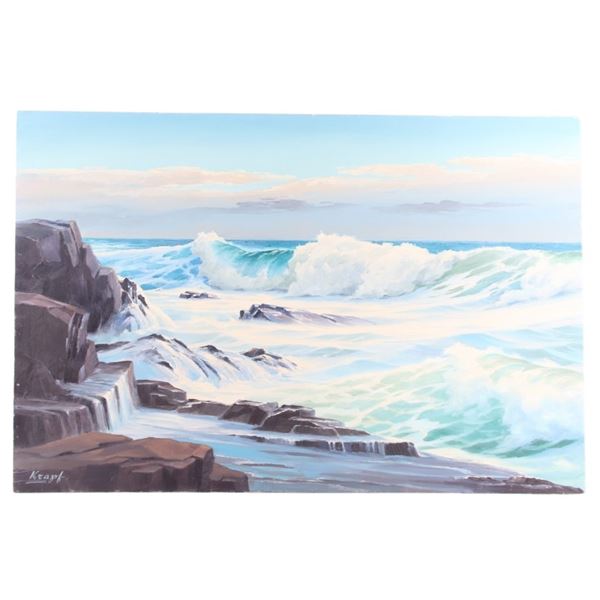 Original Signed Paul Krapf Crashing Surf Paintings