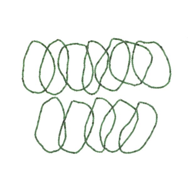 Hudson Bay Green White Heart Short Necklaces
