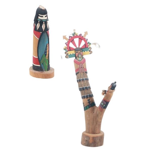 Hopi Native American Carved Wood Kachinas (2)